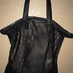 Mesh Tote Forever 21 Black Beach Style F21 Handbag